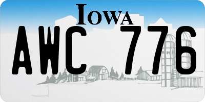 IA license plate AWC776