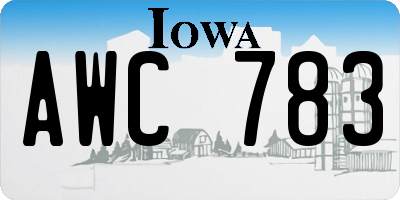 IA license plate AWC783