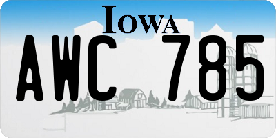 IA license plate AWC785