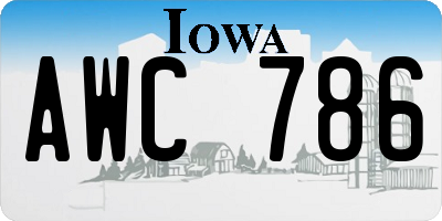 IA license plate AWC786