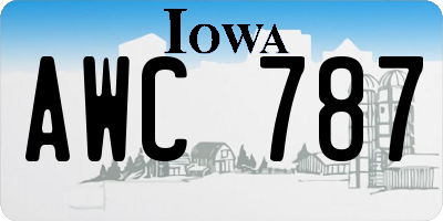 IA license plate AWC787
