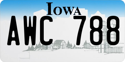 IA license plate AWC788