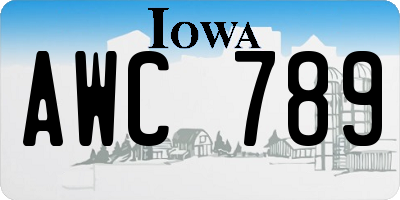 IA license plate AWC789