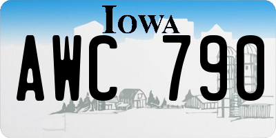 IA license plate AWC790