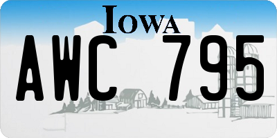 IA license plate AWC795