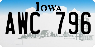 IA license plate AWC796