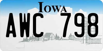 IA license plate AWC798
