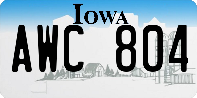 IA license plate AWC804