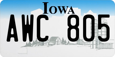 IA license plate AWC805
