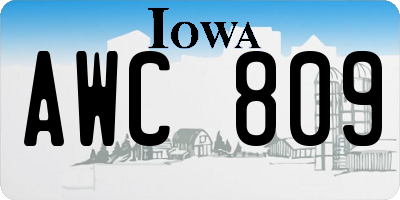 IA license plate AWC809