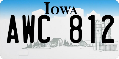 IA license plate AWC812