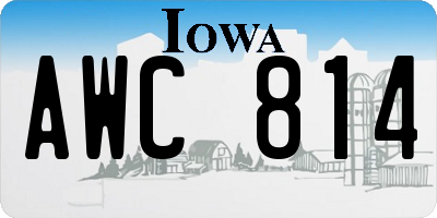 IA license plate AWC814