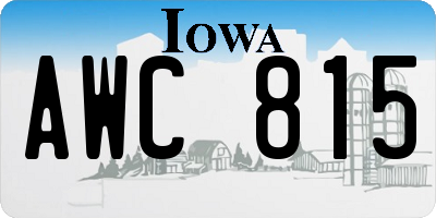 IA license plate AWC815