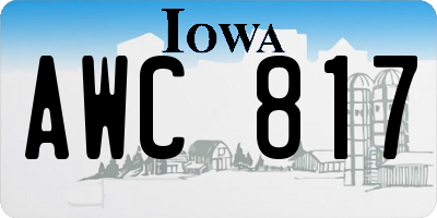 IA license plate AWC817