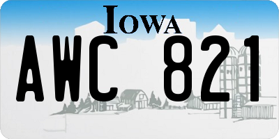 IA license plate AWC821