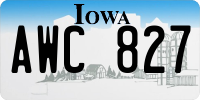 IA license plate AWC827