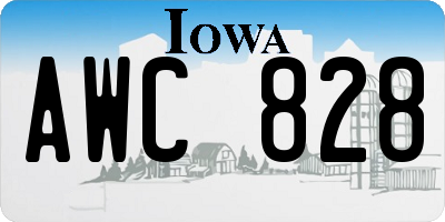 IA license plate AWC828