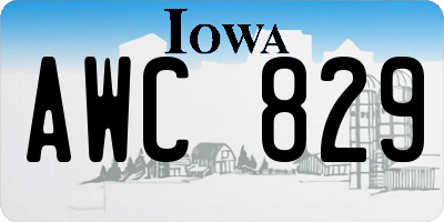 IA license plate AWC829