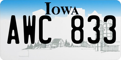 IA license plate AWC833