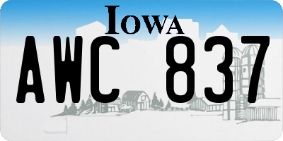 IA license plate AWC837