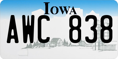 IA license plate AWC838