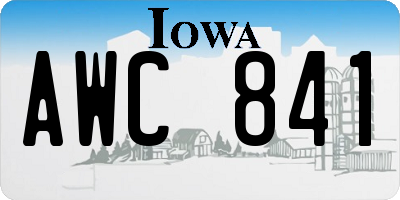 IA license plate AWC841