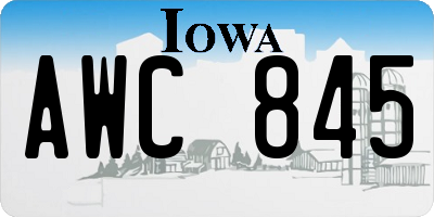 IA license plate AWC845