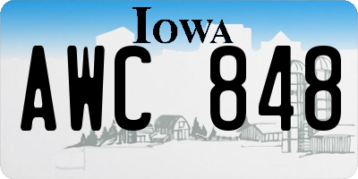 IA license plate AWC848