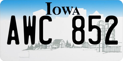 IA license plate AWC852