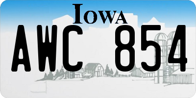 IA license plate AWC854