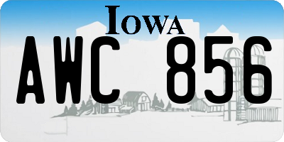 IA license plate AWC856