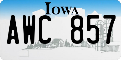 IA license plate AWC857
