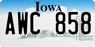 IA license plate AWC858