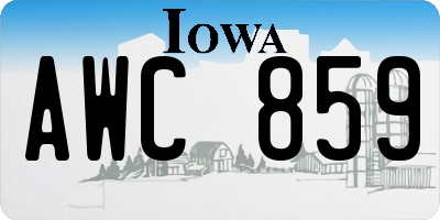 IA license plate AWC859