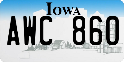 IA license plate AWC860