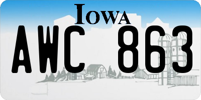 IA license plate AWC863