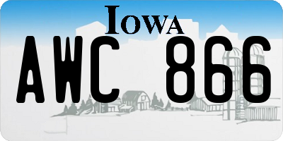 IA license plate AWC866