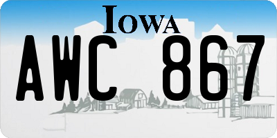 IA license plate AWC867