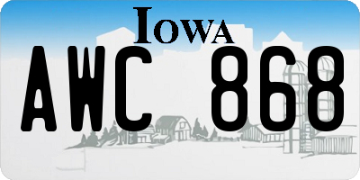 IA license plate AWC868
