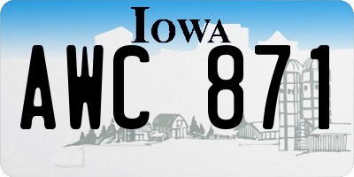 IA license plate AWC871