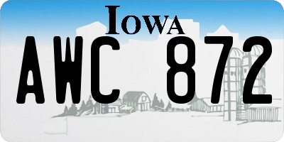 IA license plate AWC872