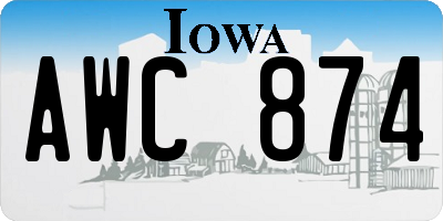 IA license plate AWC874
