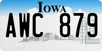 IA license plate AWC879