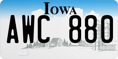 IA license plate AWC880
