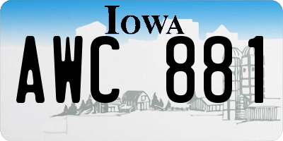IA license plate AWC881