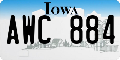 IA license plate AWC884