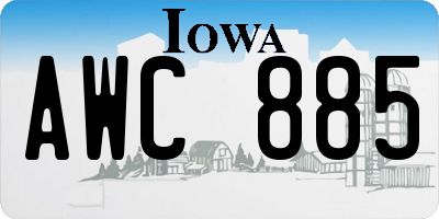 IA license plate AWC885