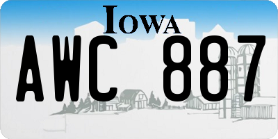 IA license plate AWC887