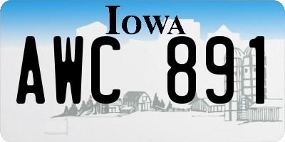 IA license plate AWC891