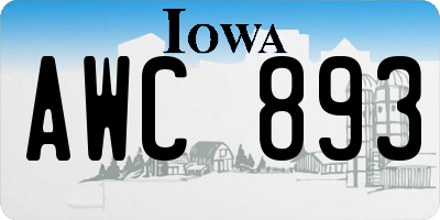 IA license plate AWC893